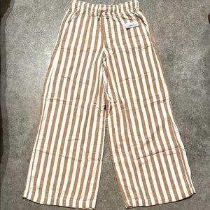 Tan and White Striped Pants
